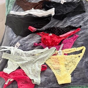 Secret Treasures Lace Panties Set - Black, Red, Pink, Yellow, Mint